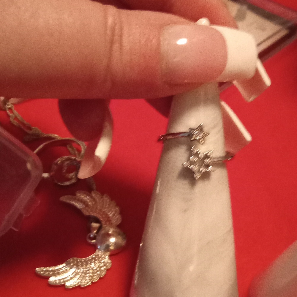 Beautiful Double Star Solid 925 Sterling Silver S… - image 8